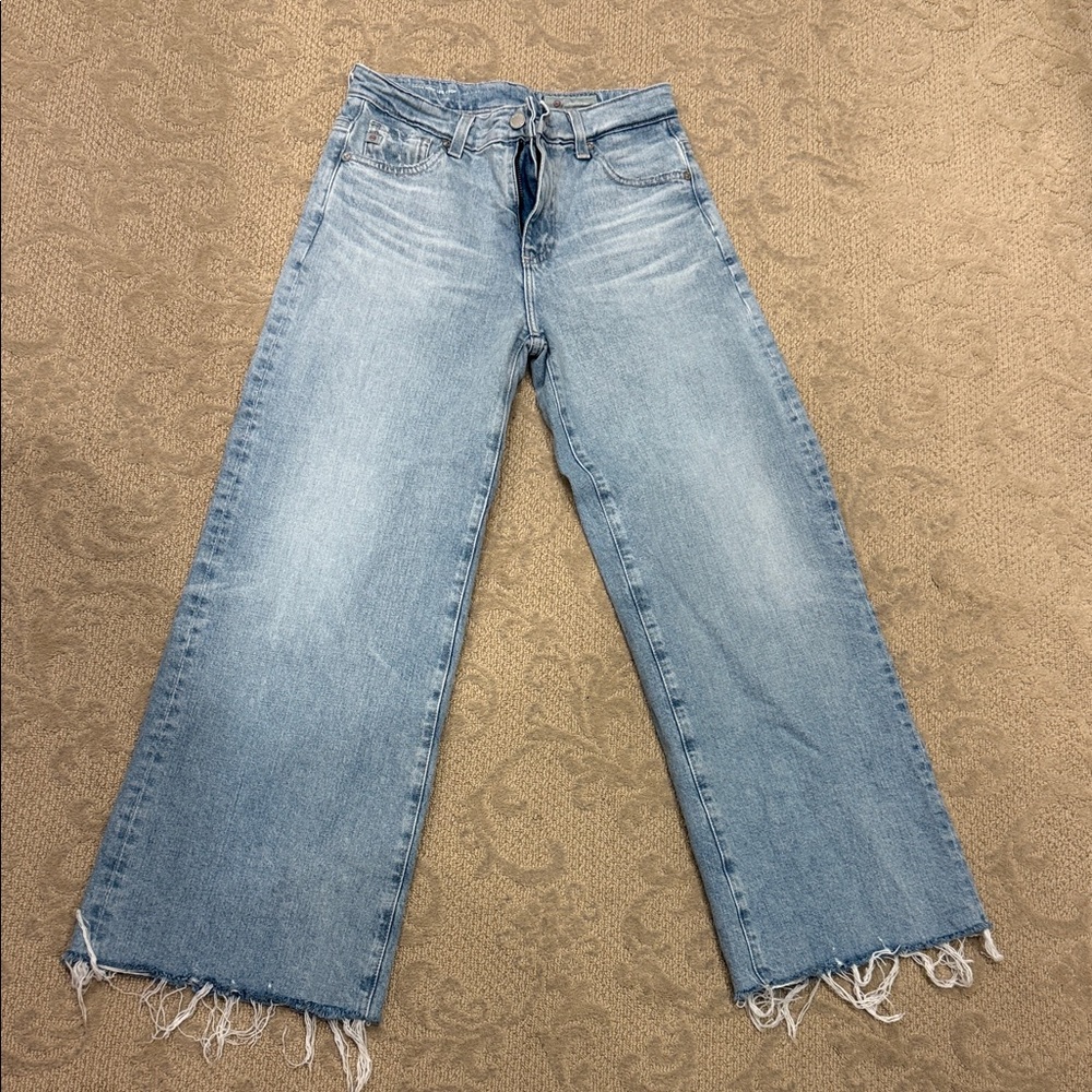 AG jeans mid rise Saige crop wide leg jean.